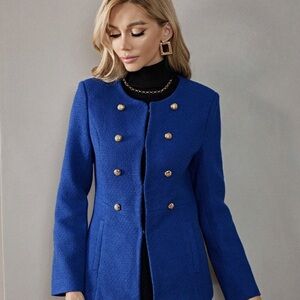 Zara tweed gold button hook jacket